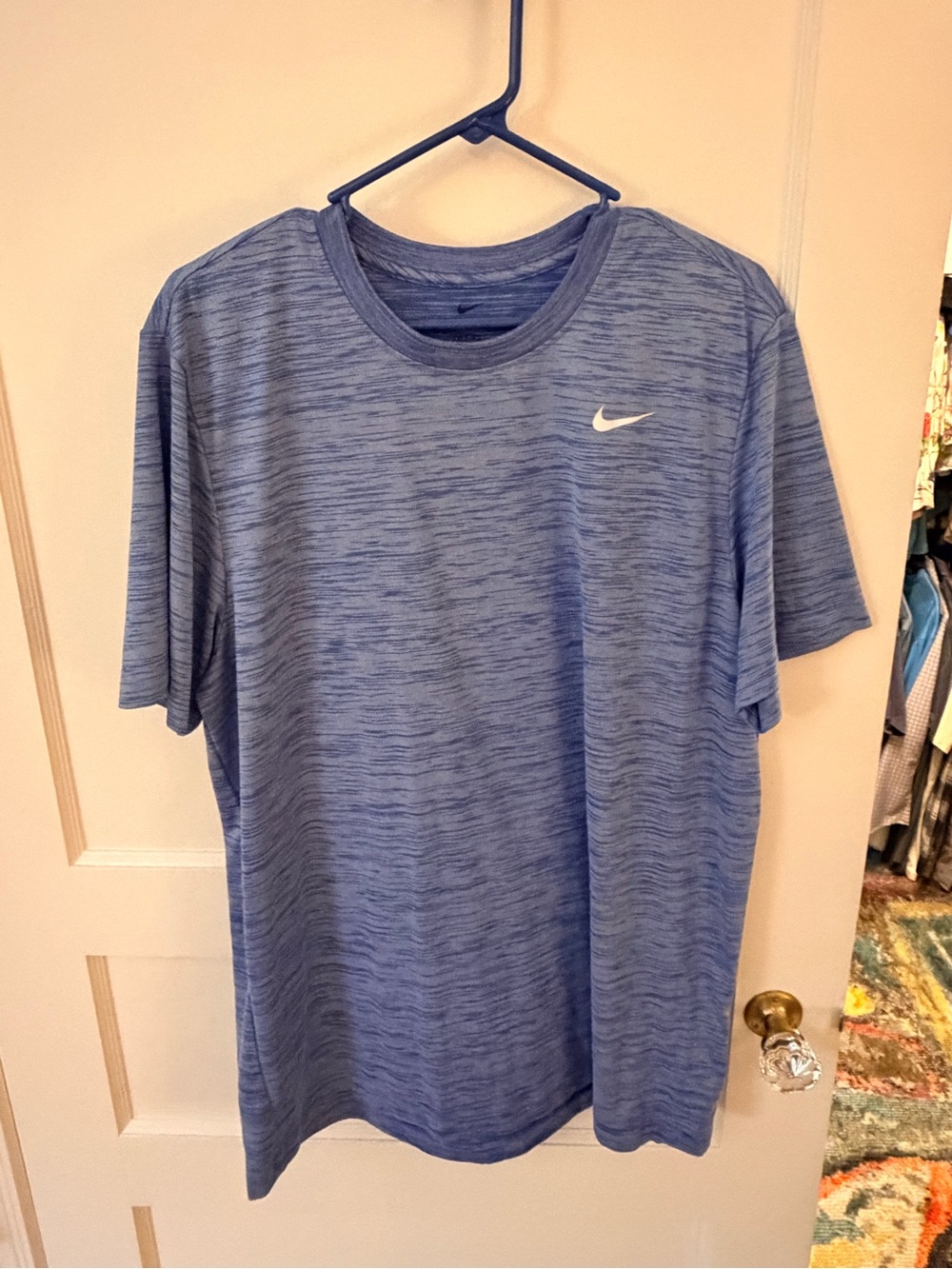 Nike Men's Heathered Light Blue Short Sleeve Performance Tee
